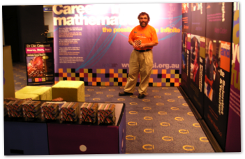 Simon at a careers exhibition in his role as MAV Executive Officer